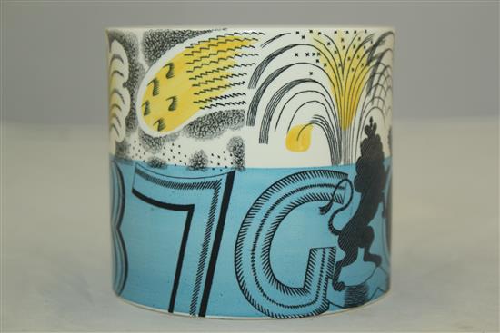 Eric Ravilious for Wedgwood. A 1937 George VI coronation mug, 10cm